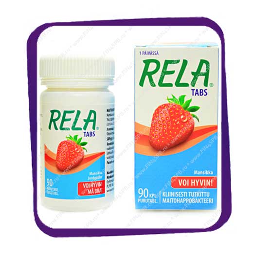 фото: Rela Tabs Mansikka – таблетки  с лактобактериями, аромат клубника - 90 шт.