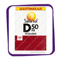 Sana-Sol D-Vitamiini 50 Mkg (Сана-Сол Д-Витамин 50 Мкг) таблетки - 300 шт
