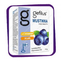 Gefilus Mustikka + C (Гефилус Черника + Ц) жевательные таблетки - 30 шт