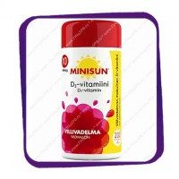 Minisun Villivadelma D3-vitamiini 10 mikrog (Минисан витамин D3 10 мкг - вкус дикая малина) жевательные таблетки - 200 шт