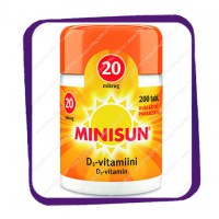 Minisun D3-vitamiini 20 mikrog (Витамин D3 Минисан - 20 мкг) таблетки - 200 шт