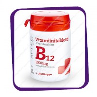 Apteq Vita B12 1000 mkg +foolihappo (Аптек Вита B12 + фолиевая кислота) таблетки - 30 шт