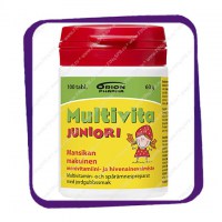 Multivita Juniori Mansikan (Мультивита Юниор вкус клубника - мультивитамины) жевательные таблетки - 100 шт