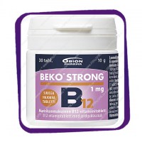 Beko Strong B12 1 Mg Suussa Hajoava (с клубничным вкусом) таблетки для рассасывания - 30 шт