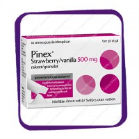 Pinex 500 Mg Suussa Hajoava (Пинекс 500 мг - парацетамол - вкус клубника/ваниль) саше - 10 шт