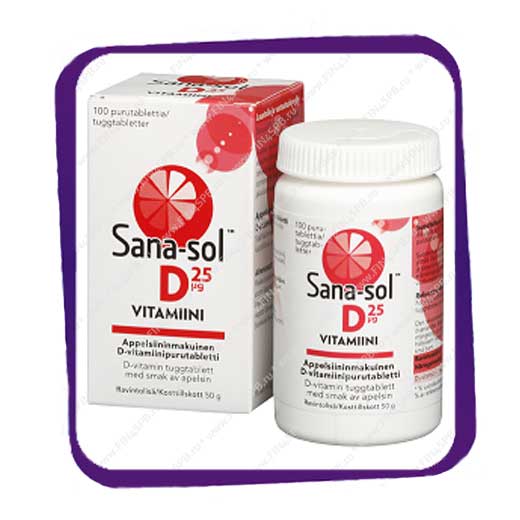 фото: Sana-sol D-Vitamiini - 25mkg - 100tabs