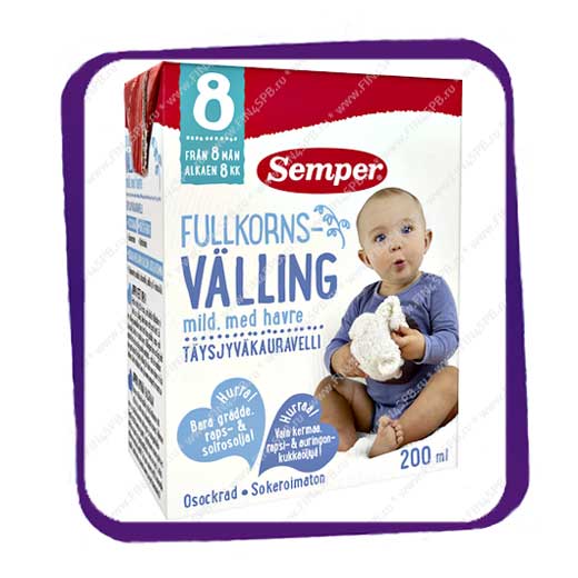 фото: Semper - Fullkorns Valling - 8kk - 200 ml - овсяный цельнозерновой веллинг.