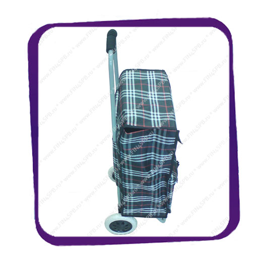 фото: Сумка тележка темная в клетку