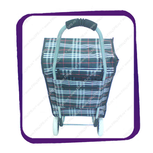 фото: Сумка тележка темная в клетку